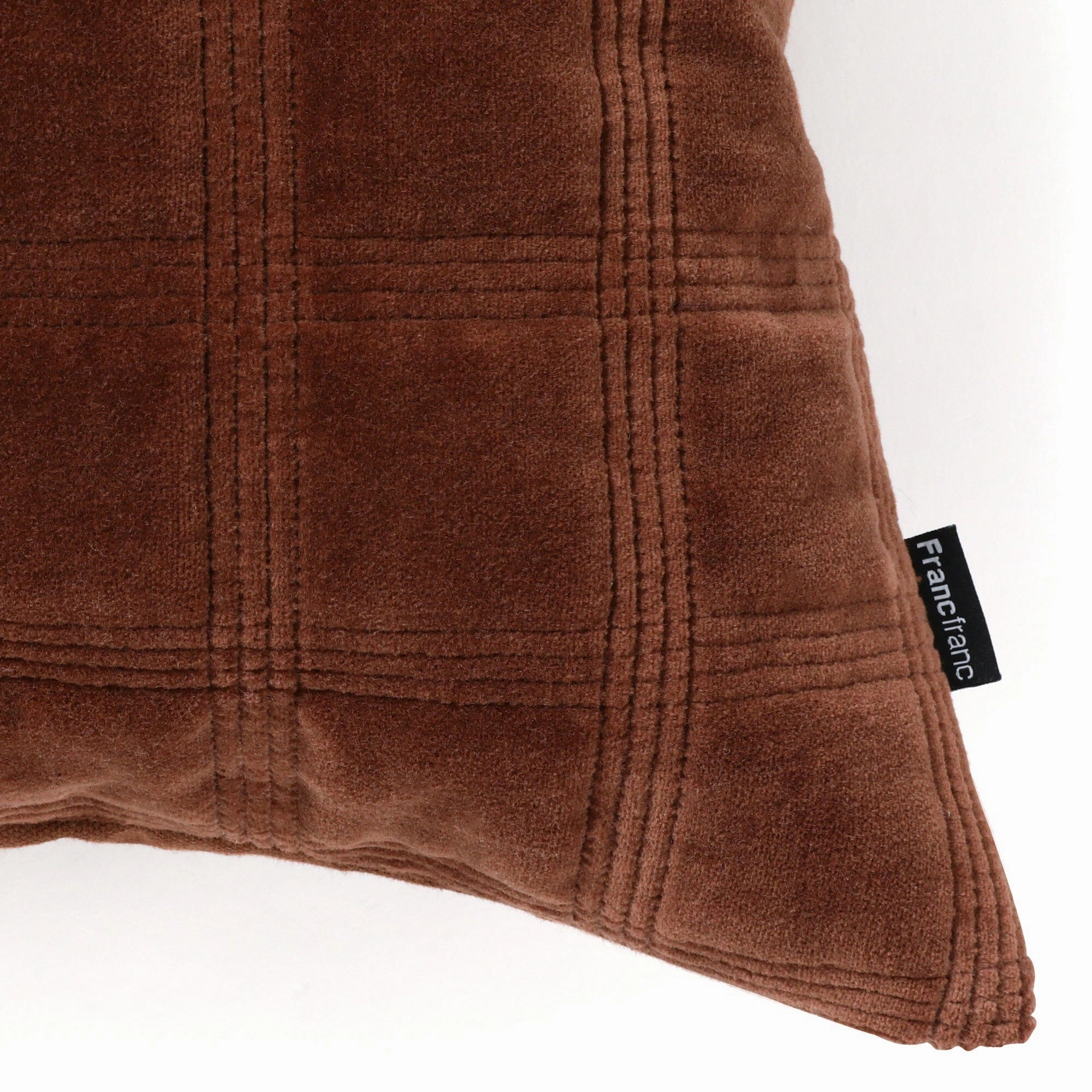 Block Quilt Cushion Cover 450 X 450 Brown