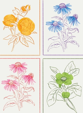 Bloomy Bunch, Wallpapernordic minimalist wallpaper