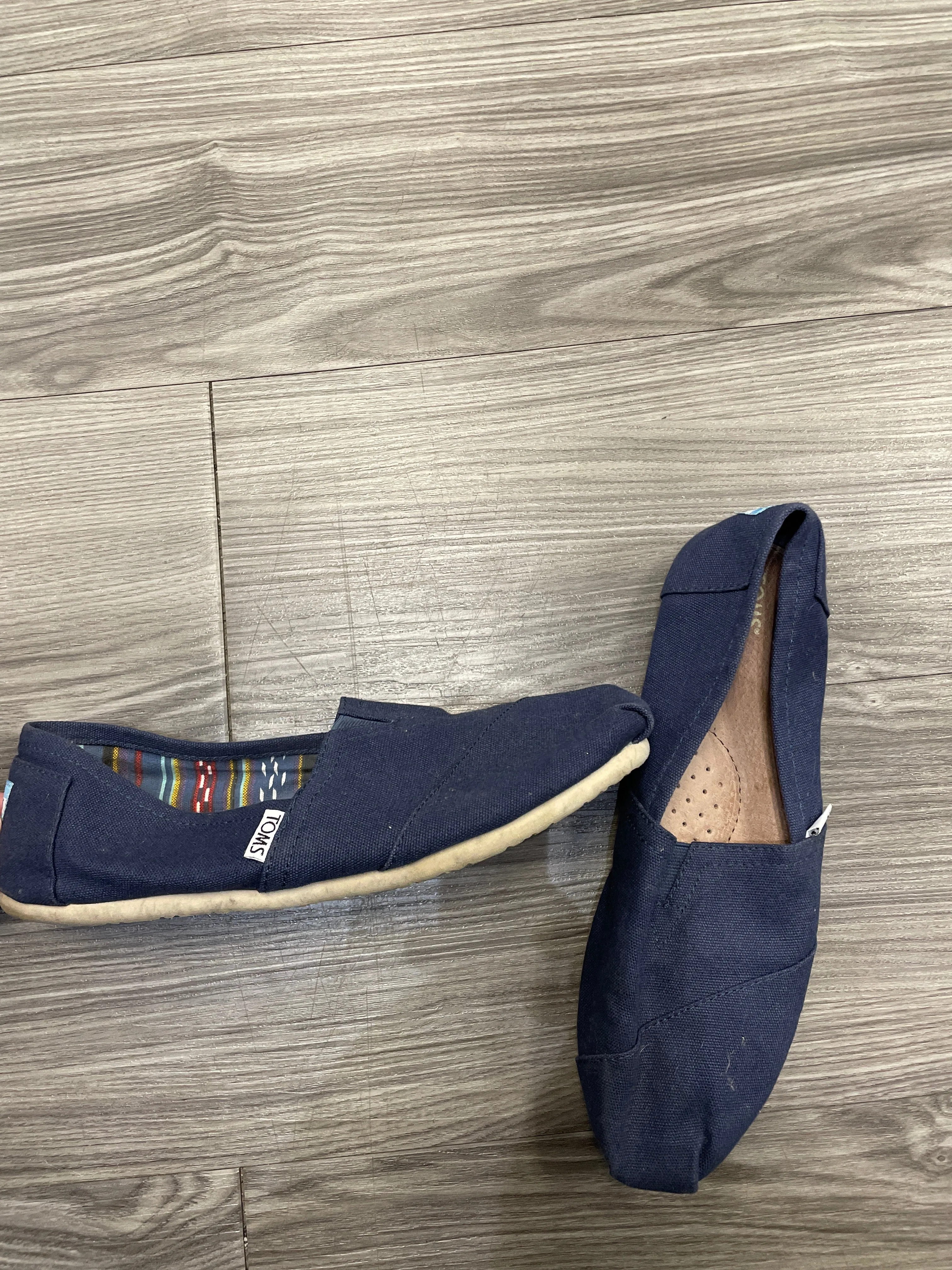 Blue Shoes Flats Toms, Size 10 toms