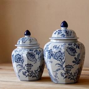 Blue & White Chinese Ceramic Urnhome decoration ,modern home decor 