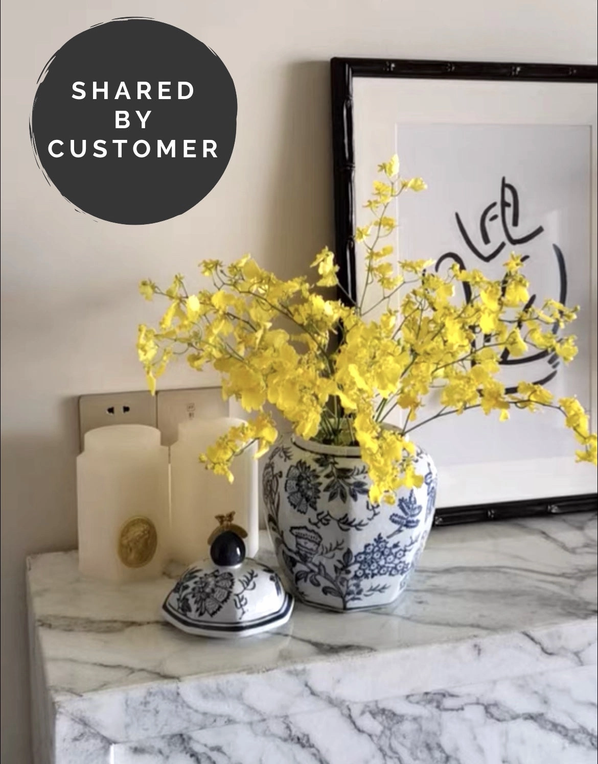 Blue & White Chinese Ceramic Urn