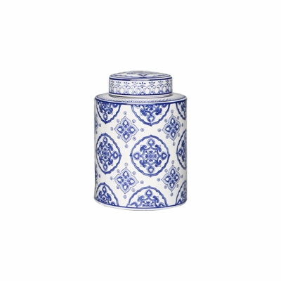 Blue and White Ceramic Urn Vase