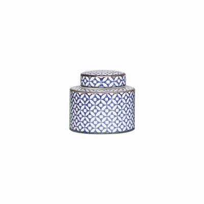Blue and White Ceramic Urn Vase