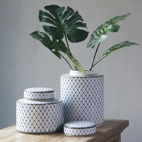 Blue and White Ceramic Urn Vasehome decoration ,modern home decor 