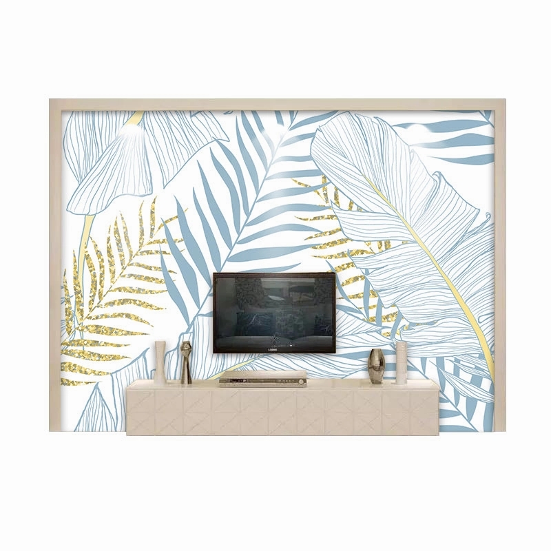 Blue and Yellow Palms Wallpaper