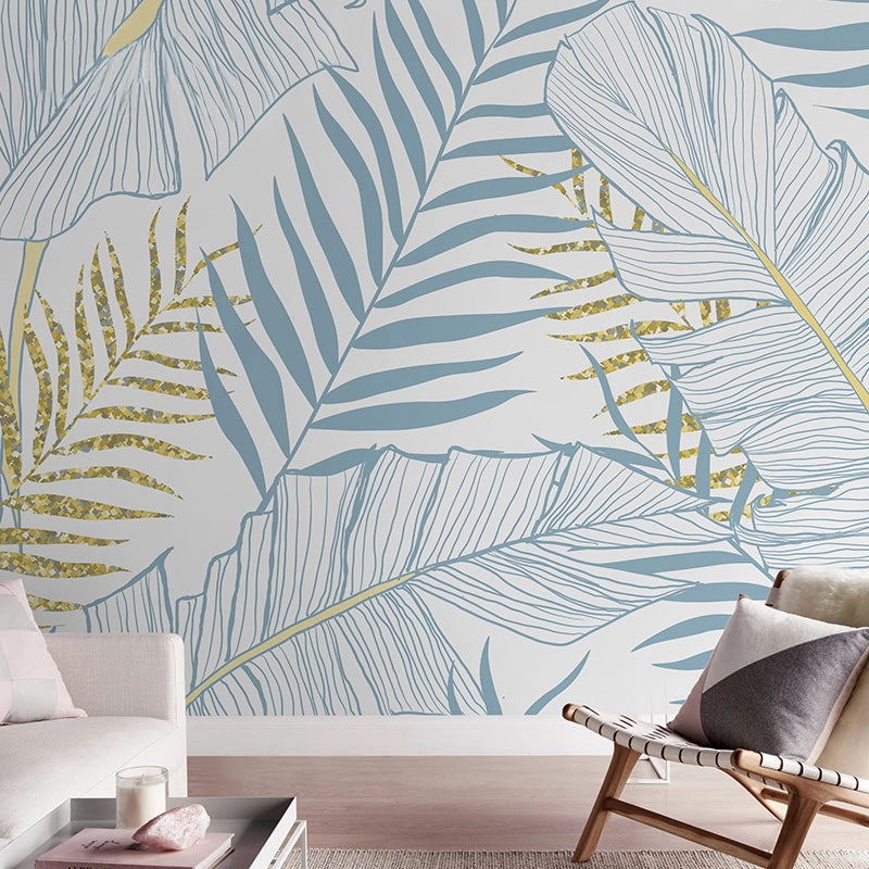 Blue and Yellow Palms Wallpaper