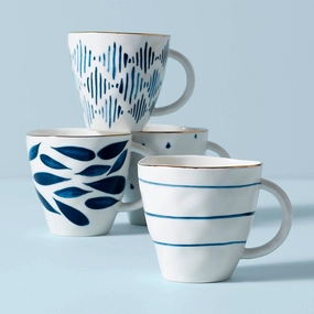 Blue Bay Dessert Mugs - Set of 4modern kitchen decor ,kitchen dinner set ,dinnerware 