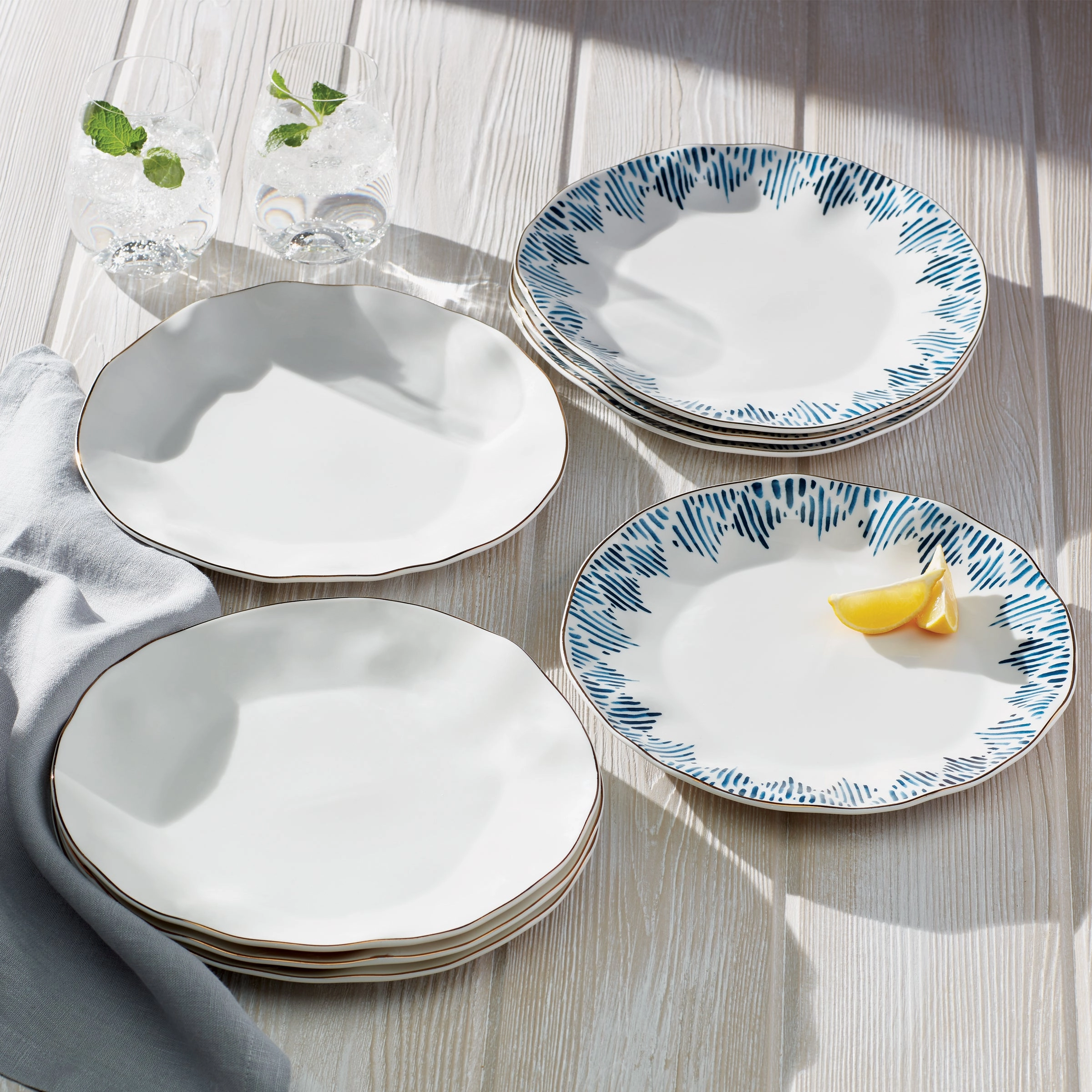 Blue Bay Ikat Dinner Plates - Set of 4