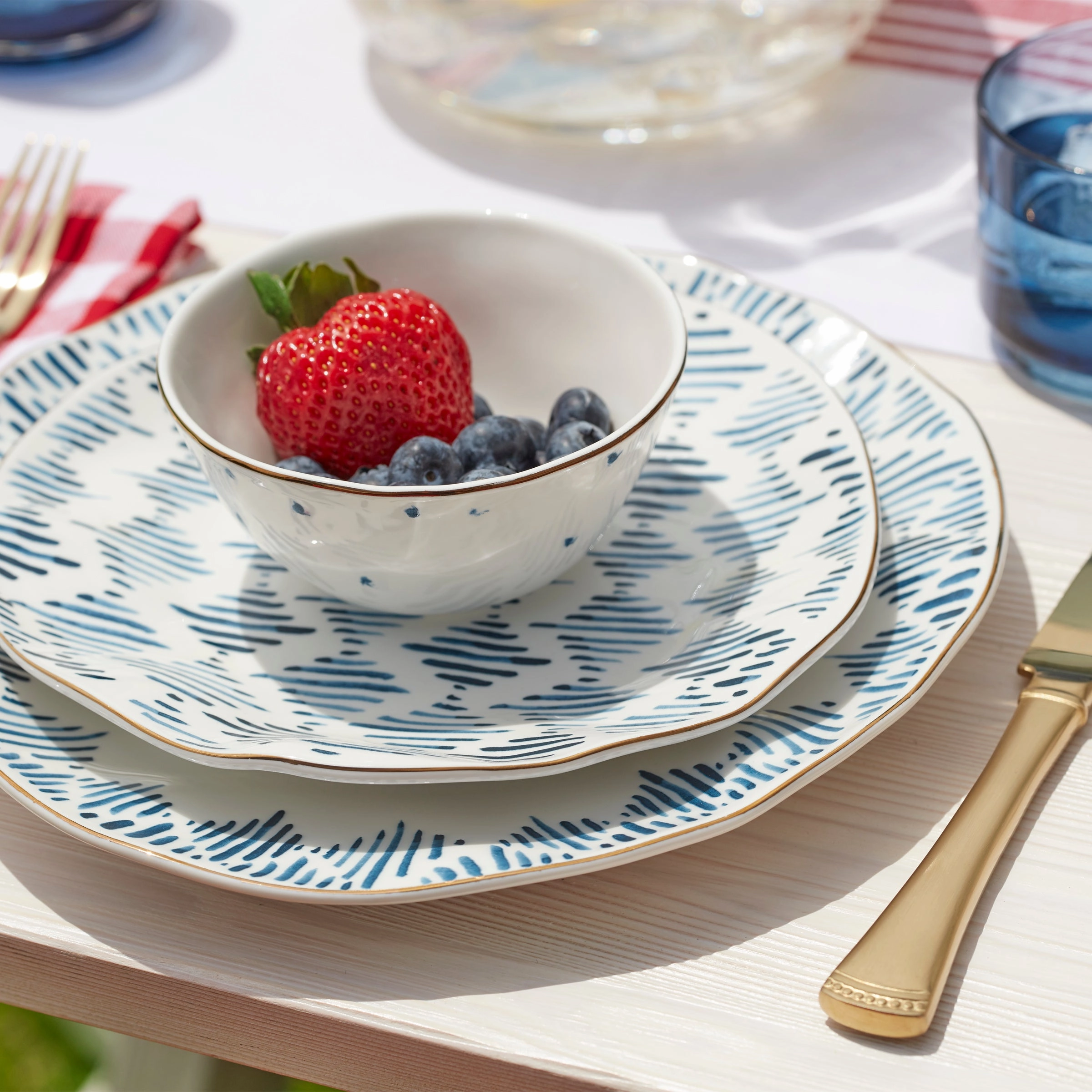 Blue Bay Ikat Dinner Plates - Set of 4