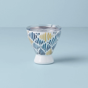 Blue Bay Ikat Stainless Steel Cocktail Tumblerglass cups ,personalized mugs 