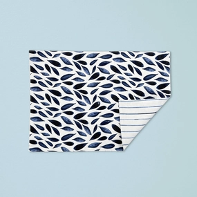 Blue Bay Leaf/Stripe Reversible Placematmodern kitchen decor ,kitchen dinner set ,dinnerware 
