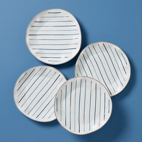 Blue Bay Stripes Dinner Plates - Set of 4modern kitchen decor ,kitchen dinner set ,dinnerware 