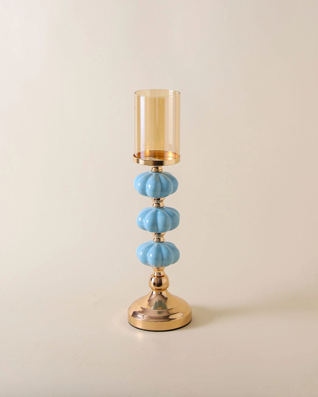 Blue Ceramic Accent Candle Holder - Smallhome decor ,wall decor 