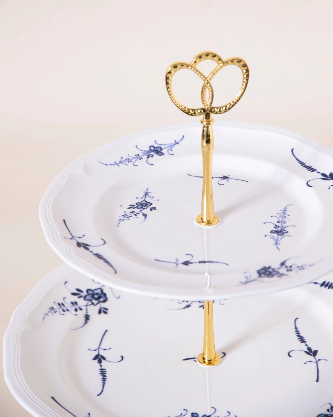 Blue Floral Scroll 2-Tier Cake stand