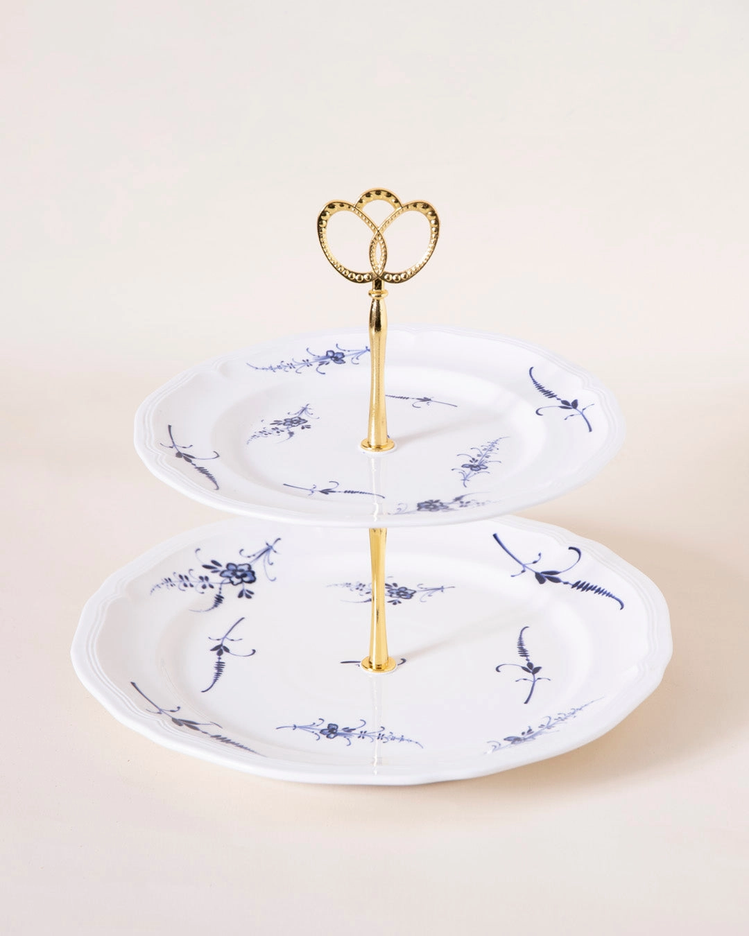 Blue Floral Scroll 2-Tier Cake stand
