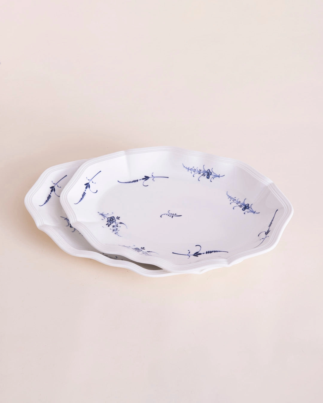 Blue Floral Scroll Platter