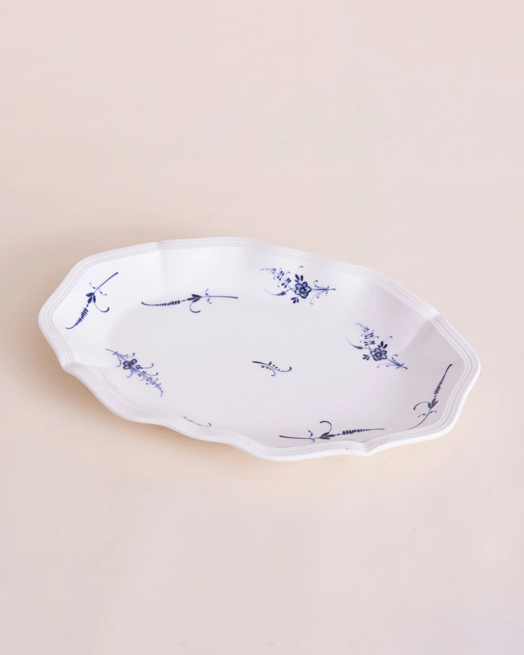 Blue Floral Scroll Platter