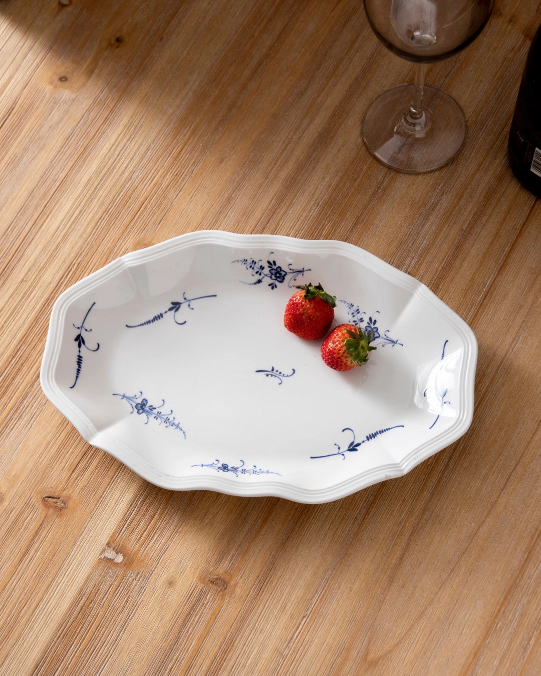 Blue Floral Scroll Platter