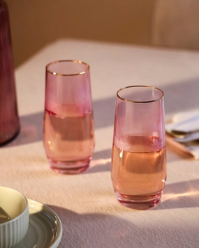 Blush Highball Glasses - Set of 2 - 350mlmodern kitchen decor ,kitchen dinner set ,dinnerware 