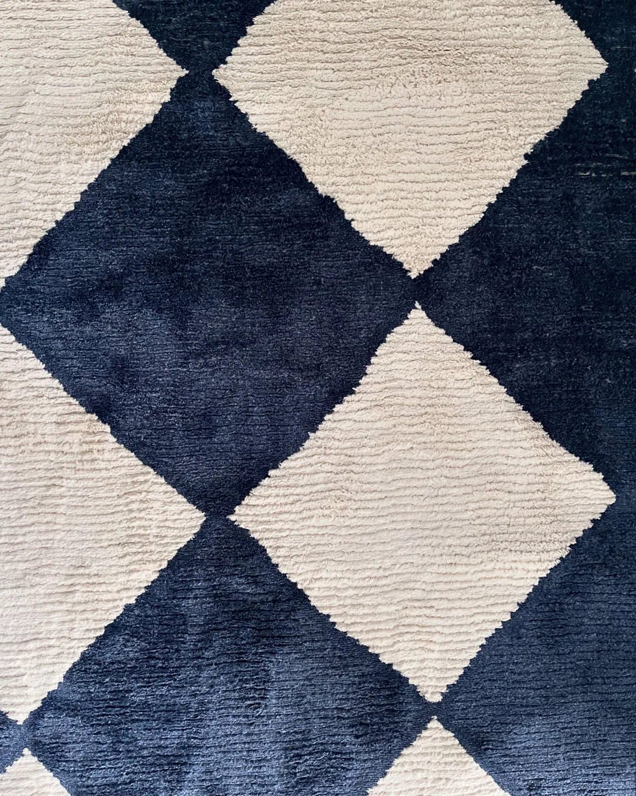 Blythe Ivory and Blue Checkered Rug *NO RETURNS UNLESS FAULTY