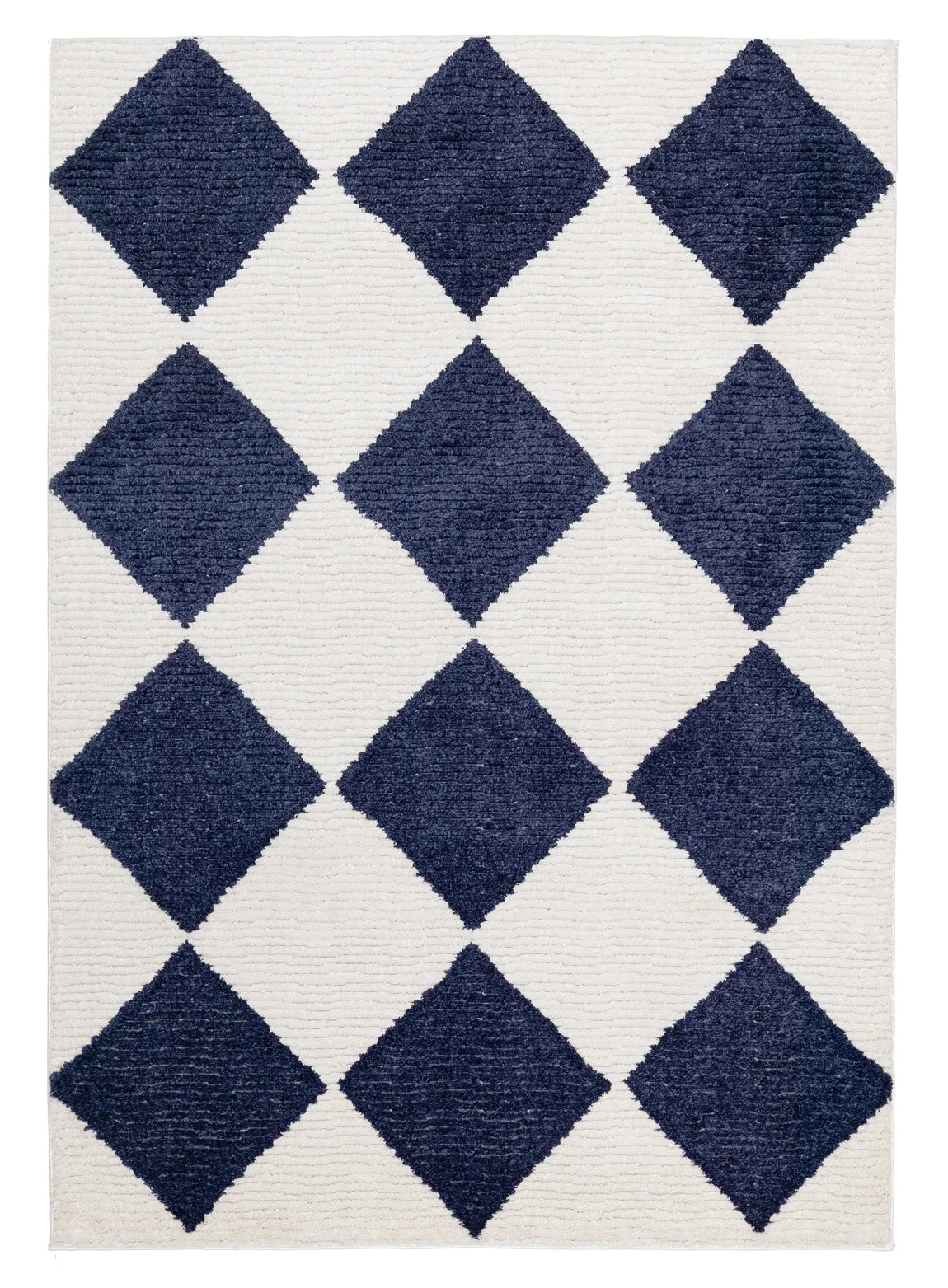 Blythe Ivory and Blue Checkered Rug *NO RETURNS UNLESS FAULTYmodern color block patchwork rug