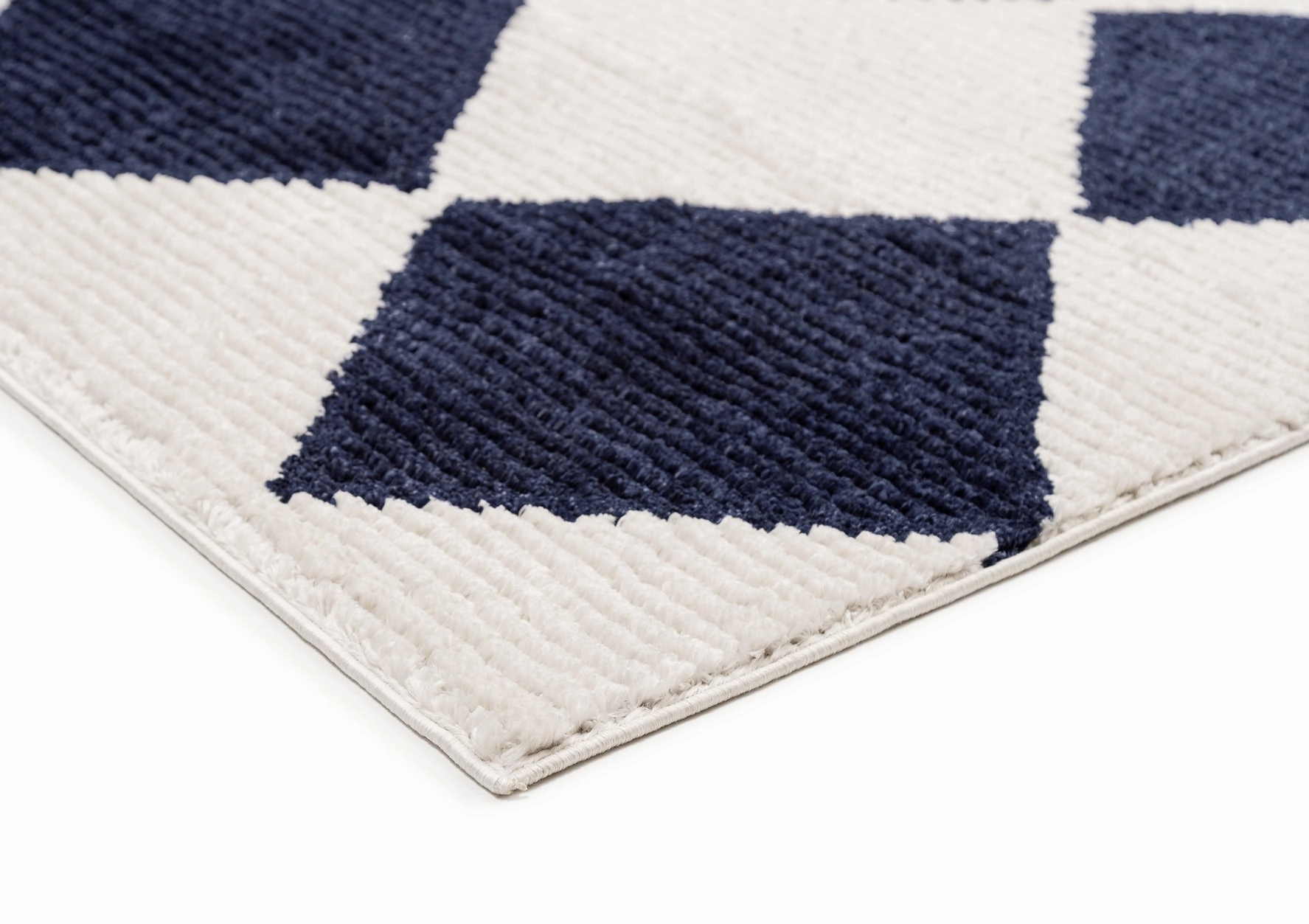 Blythe Ivory and Blue Checkered Rug *NO RETURNS UNLESS FAULTY