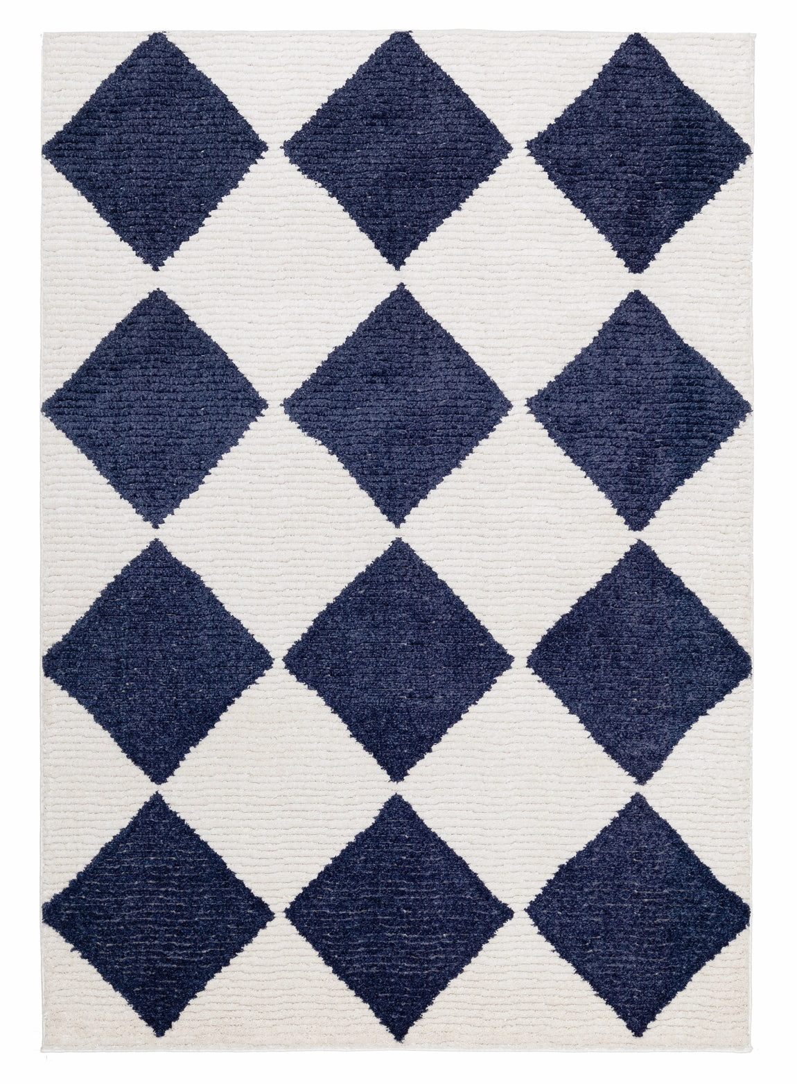Blythe Ivory and Blue Checkered Rug *NO RETURNS UNLESS FAULTYmodern color block patchwork rug
