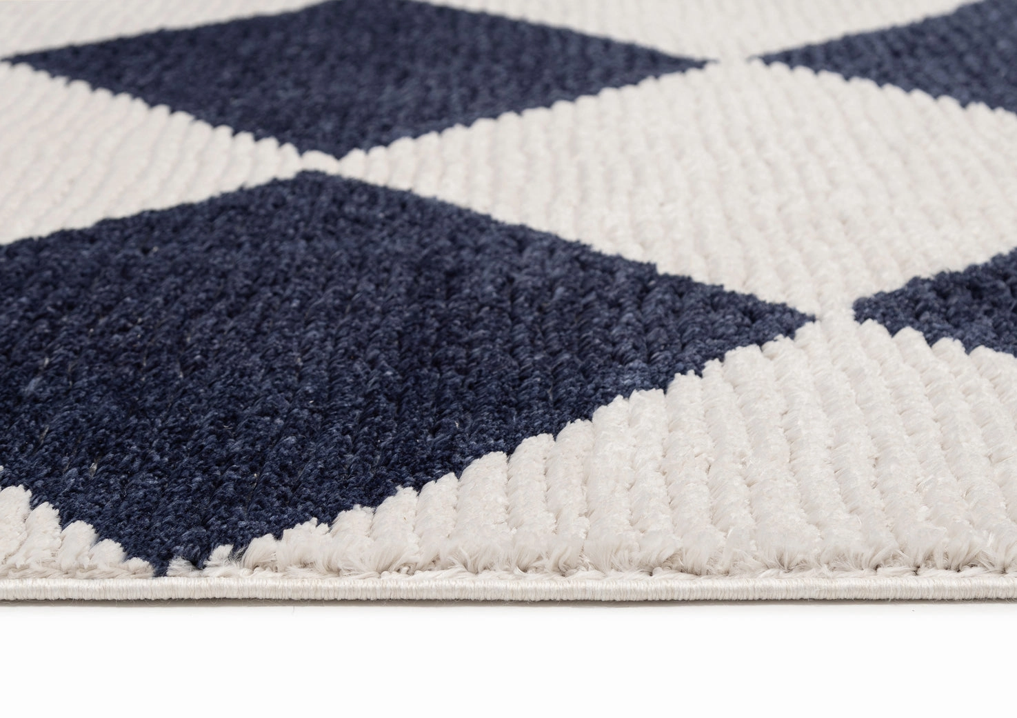 Blythe Ivory and Blue Checkered Rug *NO RETURNS UNLESS FAULTY