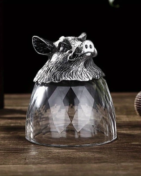 Boar Animal Head Shot Glassmodern kitchen decor ,kitchen dinner set ,dinnerware 