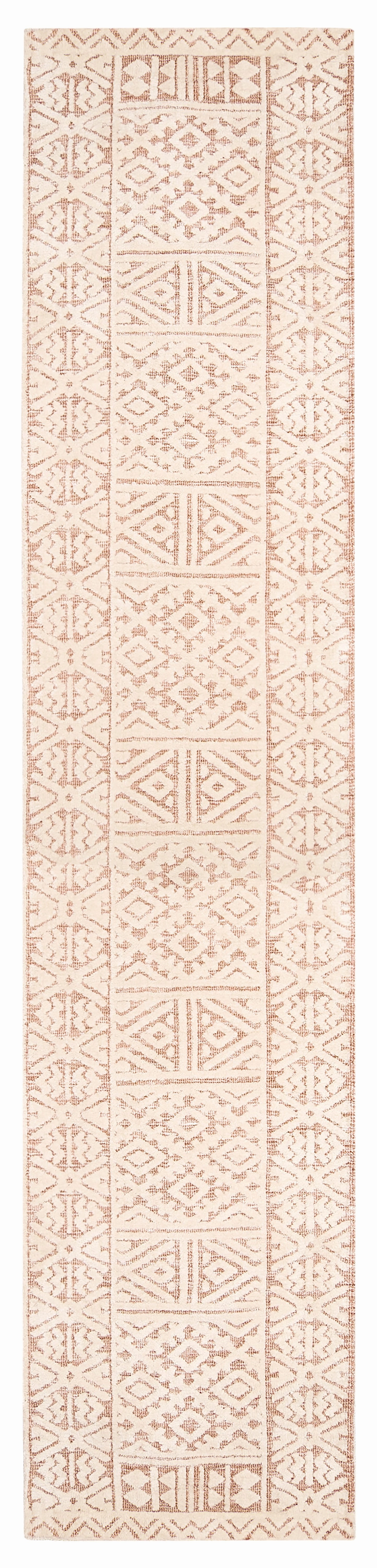 Bobbie Peach and Ivory Runner Rug *NO RETURNS UNLESS FAULTYmodern color block patchwork rug