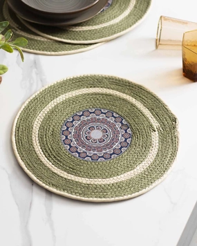 Bohemian Mandala Placemat - Greenmodern kitchen decor ,kitchen dinner set ,dinnerware 