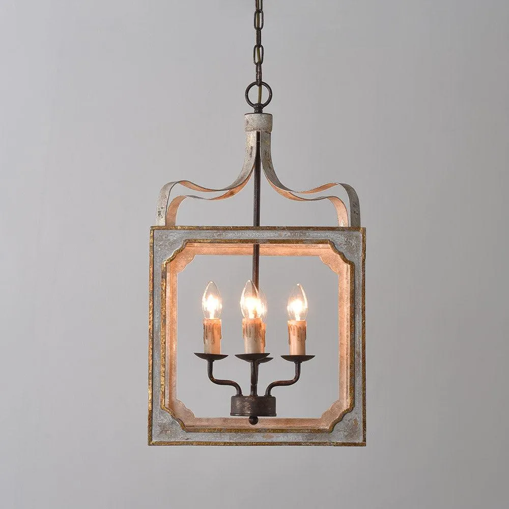 Boho Rustic Cube Chandelier