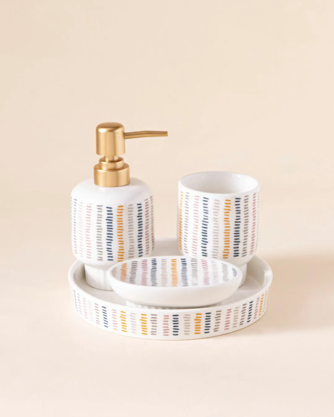 Boho Striped 4-Piece Bath Set