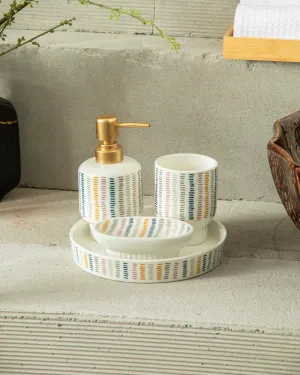 Boho Striped 4-Piece Bath Setbathroom decor,boho bathroom decor,minimalist bathroom decor