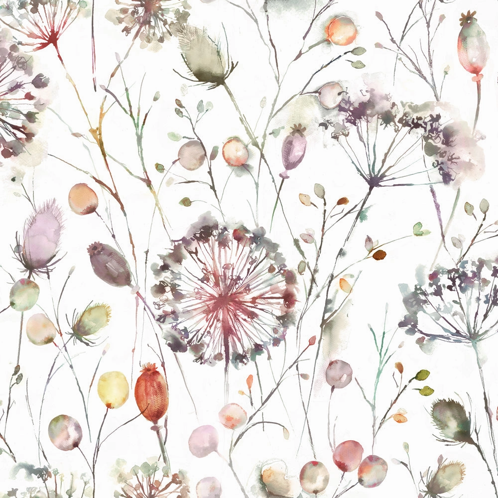 Boronia Printed Cotton Made to Measure Roman Blinds Boysenberry/Cream