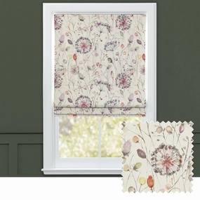 Boronia Printed Cotton Made to Measure Roman Blinds Boysenberrybedding sets ,throw blankets 