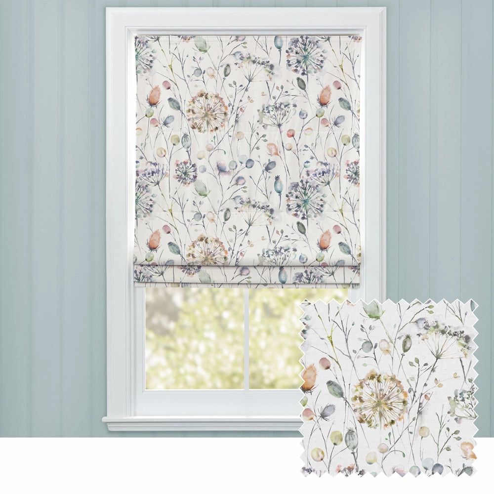 Boronia Printed Cotton Made to Measure Roman Blinds Coral/Cloud/Creambedding sets ,throw blankets 