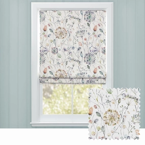 Boronia Printed Cotton Made to Measure Roman Blinds Coral/Cloud/Creambedding sets ,throw blankets 