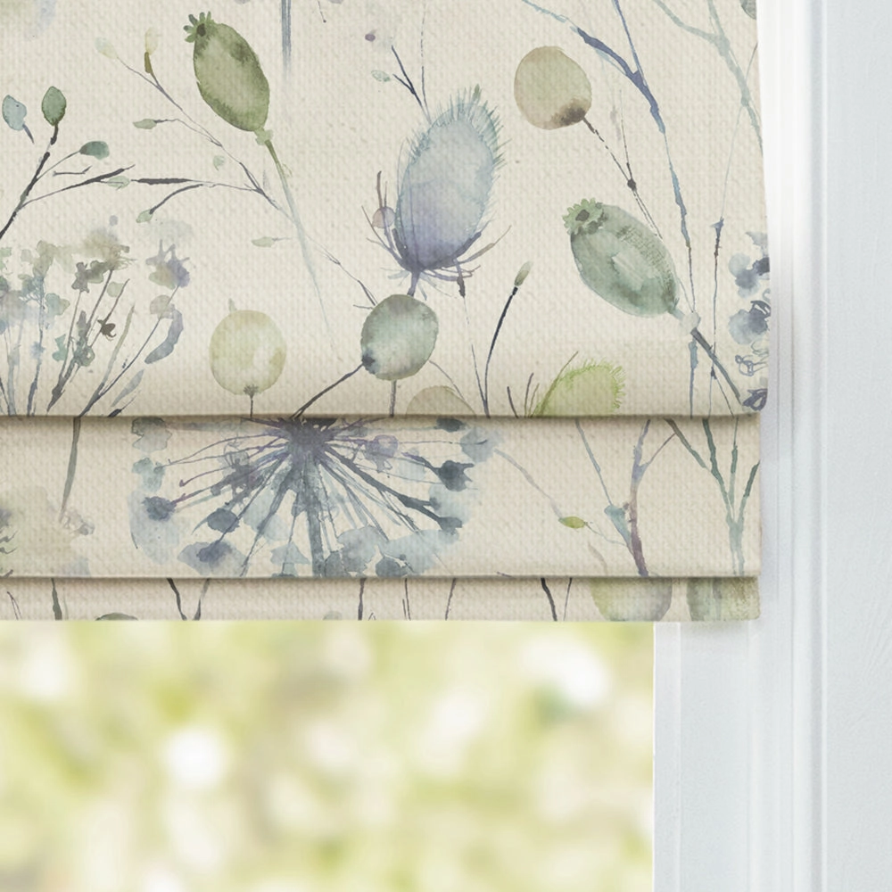Boronia Printed Cotton Made to Measure Roman Blinds Crocus