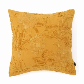 Botanical Emb Cushion Cover 450 X 450 Yellowbedding sets ,throw blankets 
