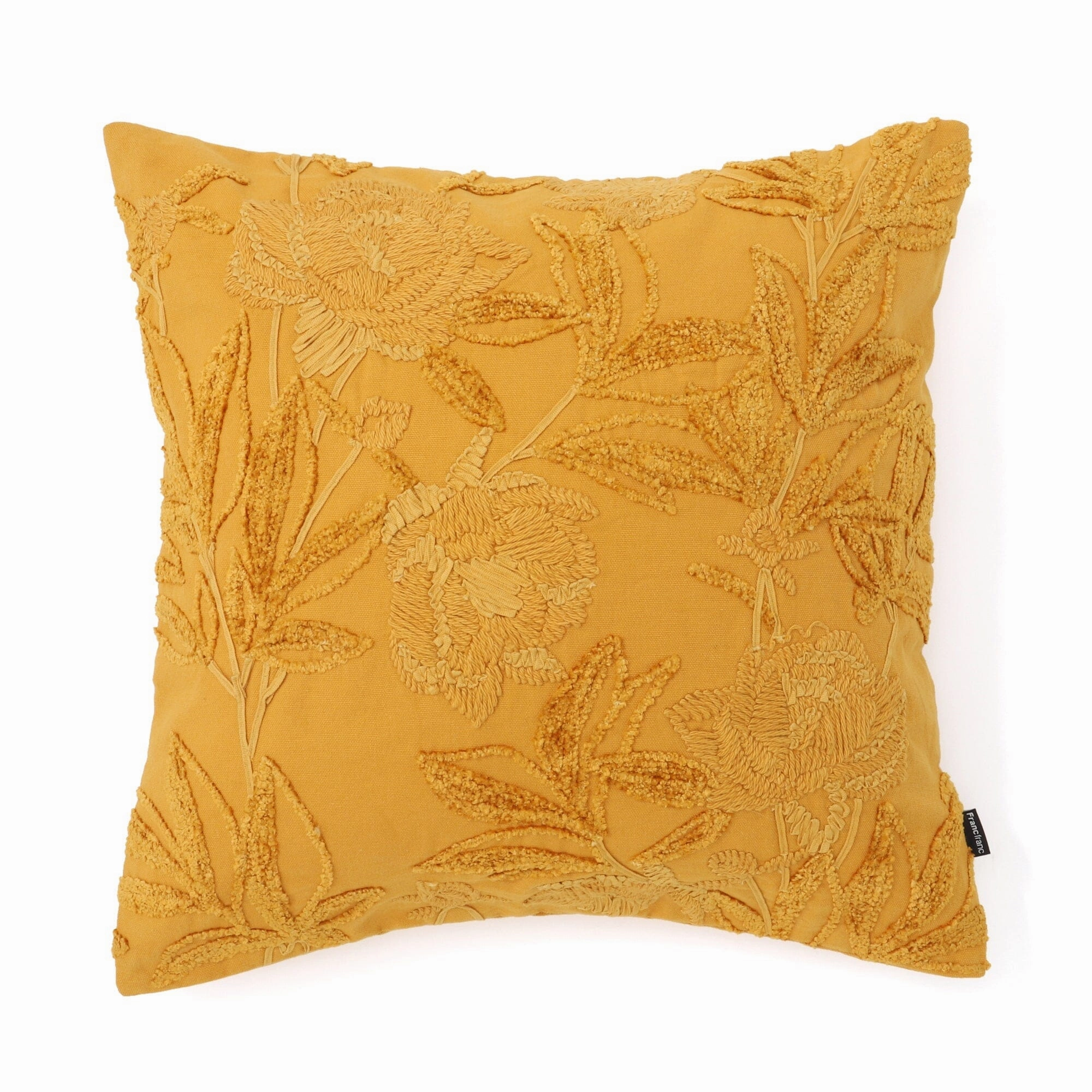 Botanical Emb Cushion Cover 450 X 450 Yellowbedding sets ,throw blankets 