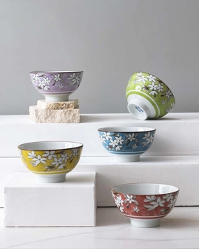 Botanical Katoris - Set of 5modern kitchen decor ,kitchen dinner set ,dinnerware 