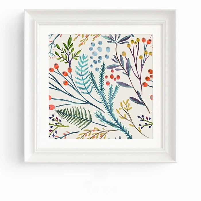 Botanicals Wall Art White Frame