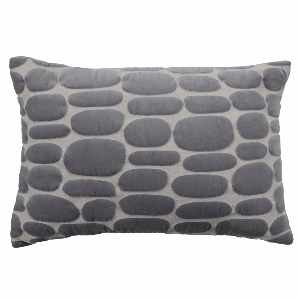Boulder Embroidered Feather Cushion Steel