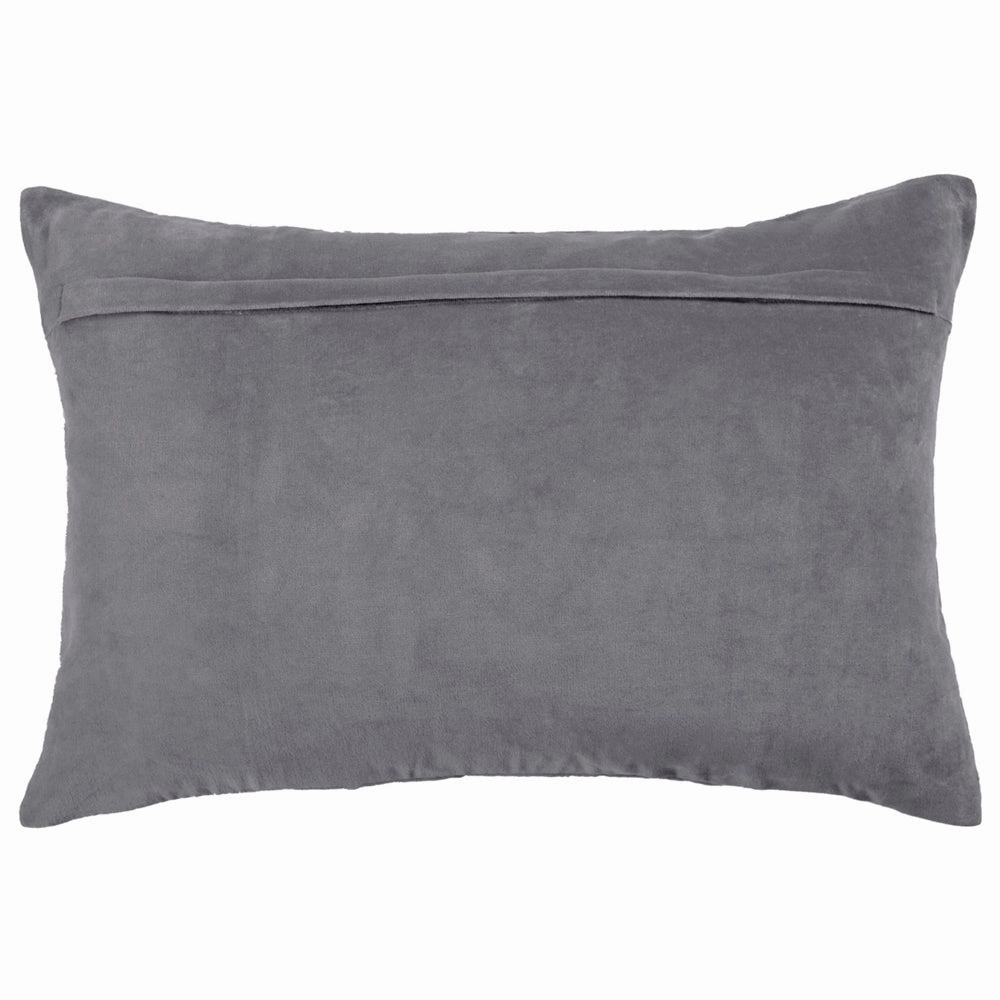 Boulder Embroidered Feather Cushion Steel
