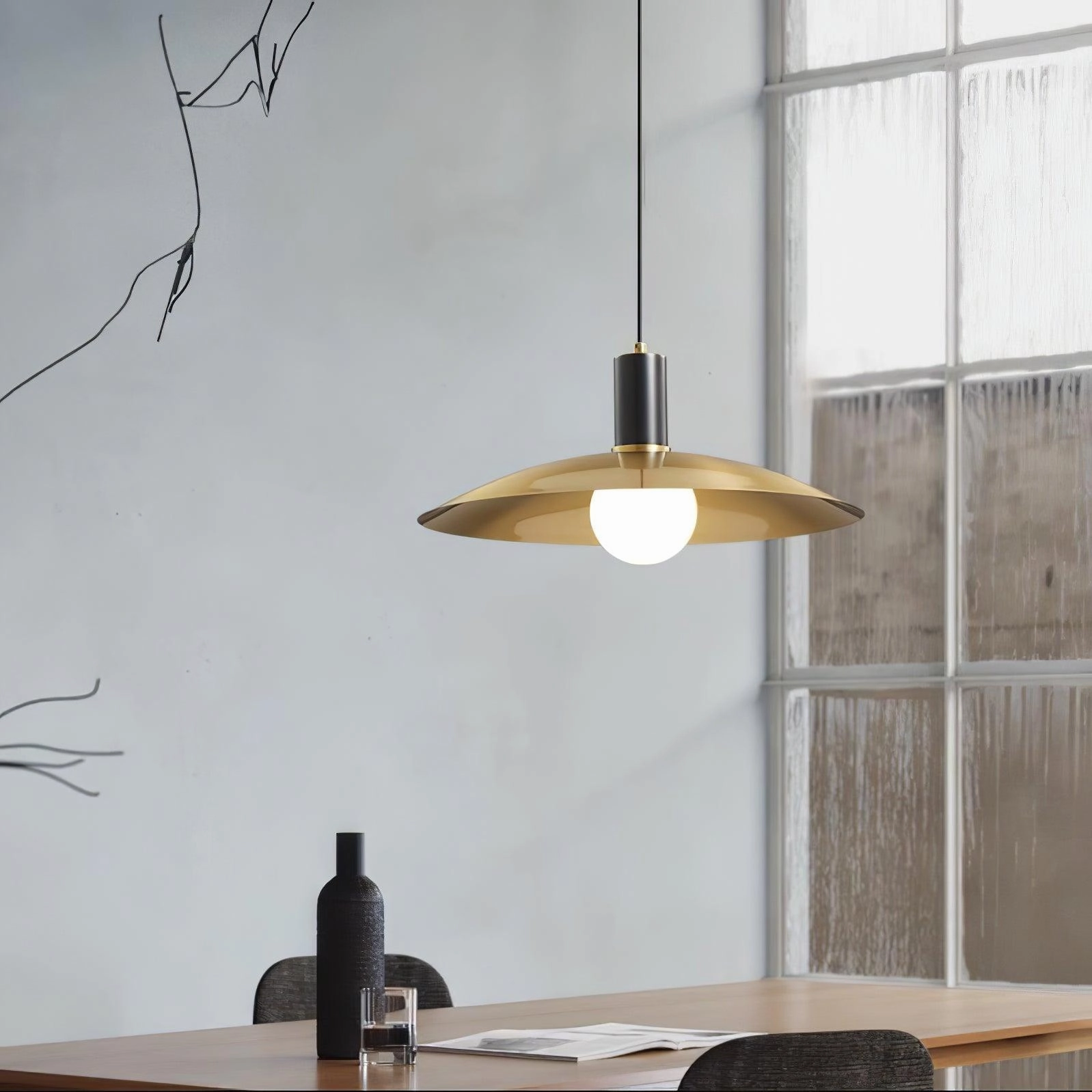 Brass Flared Pendant Lamp
