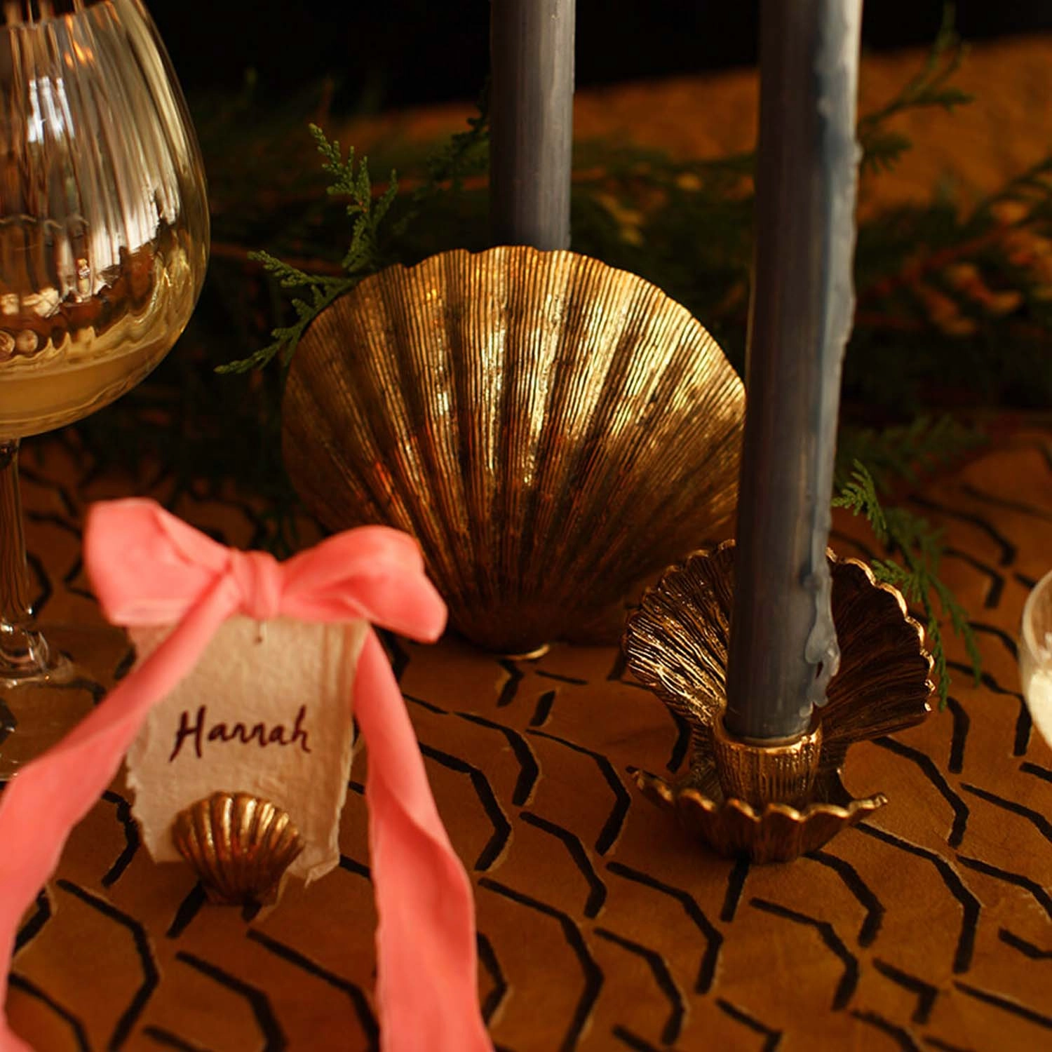 Brass Scarlett Candle Holder - 5" Tall