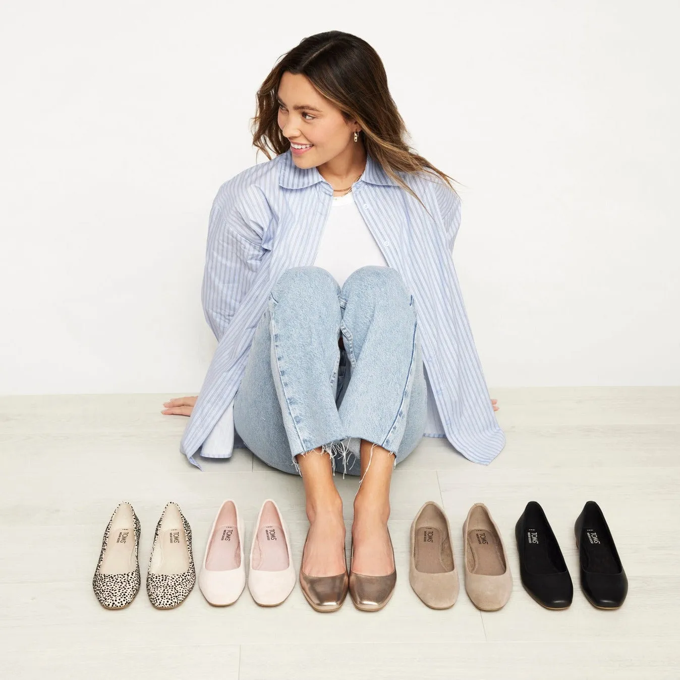 Briella Gold Leather Flat