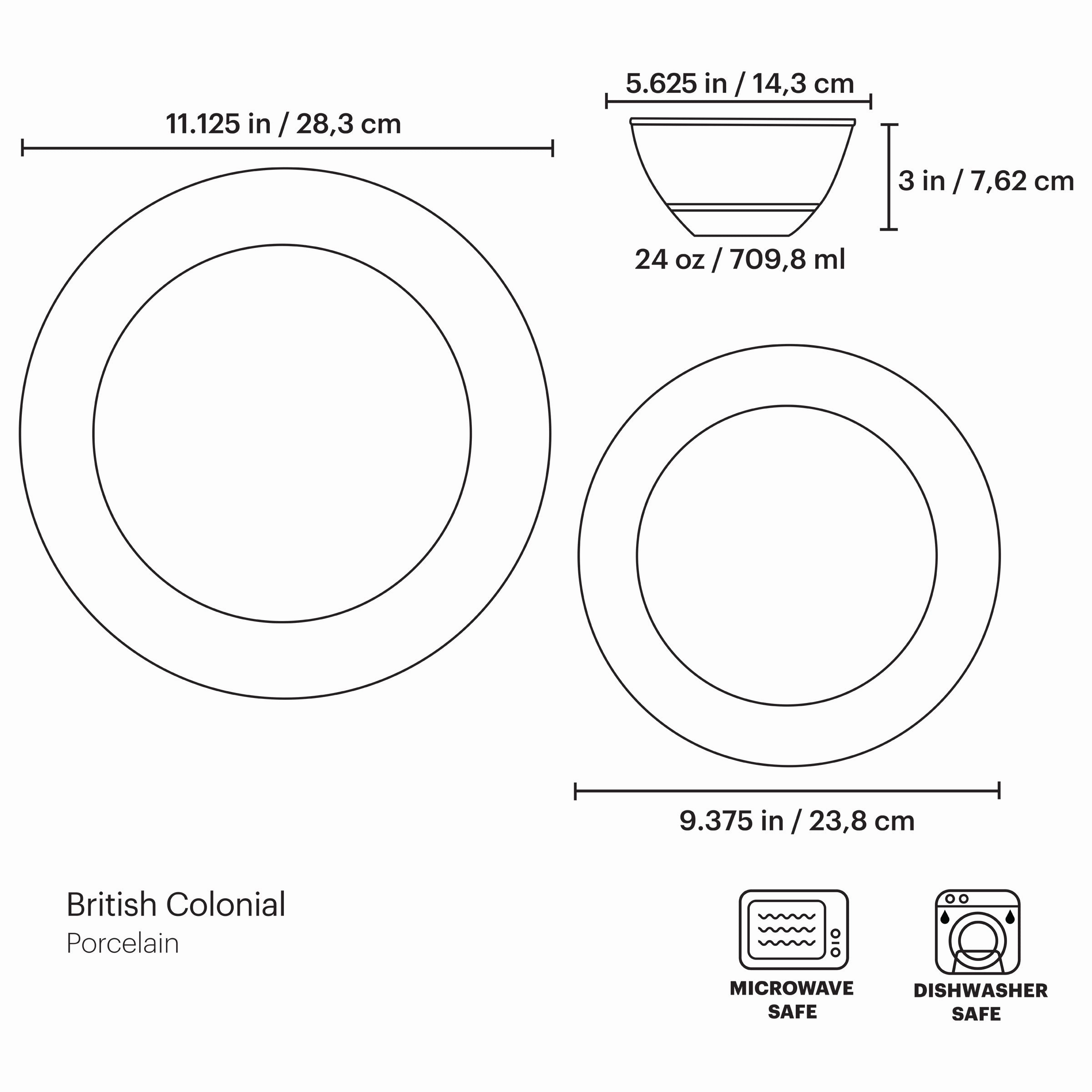 British Colonial Bamboo 12-Piece Dinnerware Set