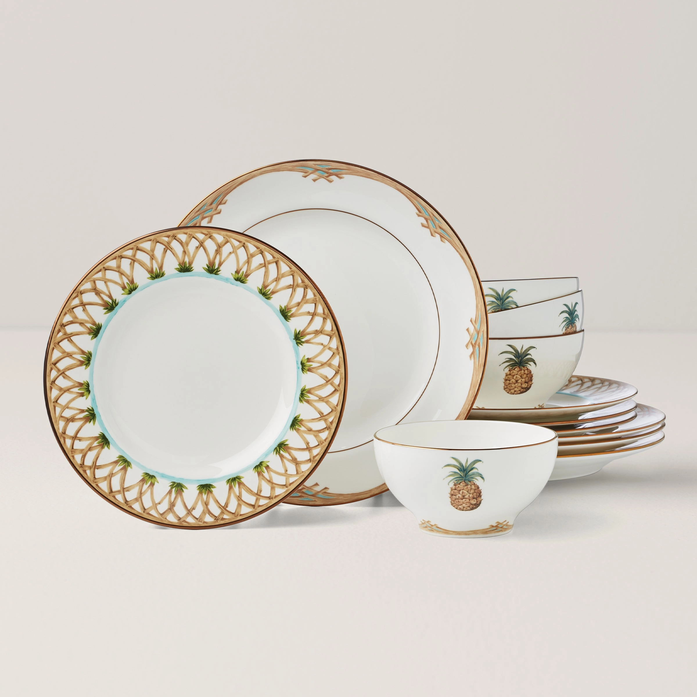 British Colonial Bamboo 12-Piece Dinnerware Setmodern kitchen decor ,kitchen dinner set ,dinnerware 
